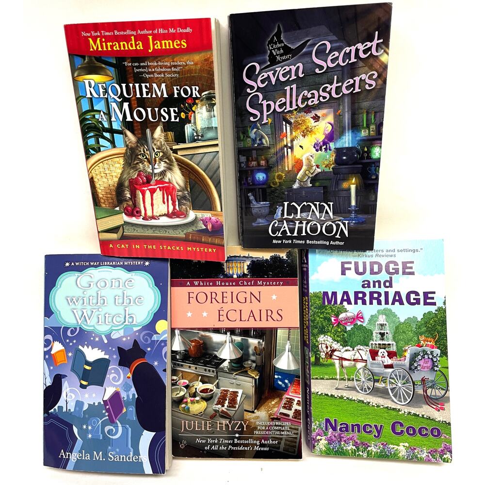 Lot of 5 Gently-Read Cozy Mysteries - Various Titles and Authors Food / Magic